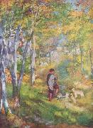 Pierre-Auguste Renoir Jules le Coeur et ses chiens dans la foret de Fontainebleau Spain oil painting artist